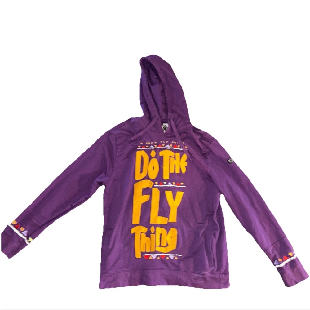 Vintage Men's XXL Born Fly "Fly To The World " Hoodie Purple In Great Condition